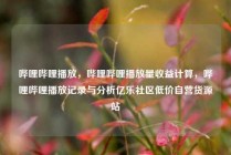 哔哩哔哩播放，哔哩哔哩播放量收益计算，哔哩哔哩播放记录与分析亿乐社区低价自营货源站
