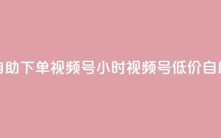 24小时低价自助下单视频号(24小时视频号低价自助下单攻略)