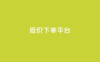 dy低价下单平台 - dy优惠订单平台~