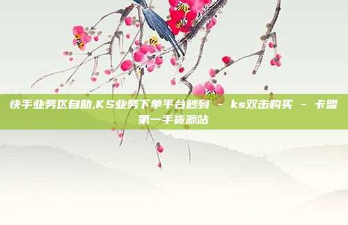 快手业务区自助,KS业务下单平台秒到 - ks双击购买 卡盟第一手货源站  第1张
