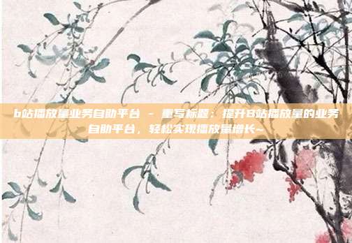 b站播放量业务自助平台 - 重写标题：提升B站播放量的业务自助平台，轻松实现播放量增长~  第1张