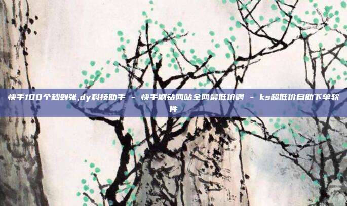 快手100个秒到张,dy科技助手 - 快手刷钻网站全网最低价啊 ks超低价自助下单软件  第1张
