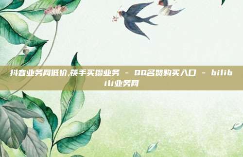 抖音业务网低价,筷手买攒业务 - QQ名赞购买入口 bilibili业务网  第1张