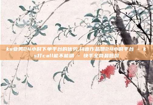ks业务24小时下单平台的优势,抖音作品赞24小时平台 - ks打call能不能刷 快手全网最低价  第1张