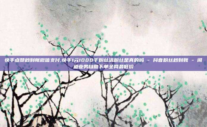 快手点赞秒到帐微信支付,快手1元1000千粉丝活粉丝是真的吗 - 抖音粉丝秒到账 闲鱼业务自助下单全网最低价  第1张