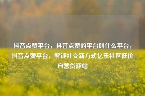 抖音点赞平台，抖音点赞的平台叫什么平台	，抖音点赞平台，解锁社交新方式亿乐社区低价自营货源站  第1张