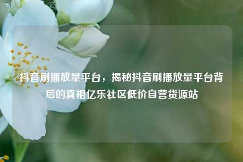 抖音刷播放量平台，揭秘抖音刷播放量平台背后的真相亿乐社区低价自营货源站  第1张