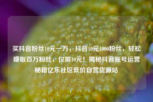 买抖音粉丝10元一万	，抖音10元1000粉丝，轻松赚取百万粉丝，仅需10元！揭秘抖音账号运营秘籍亿乐社区低价自营货源站  第1张