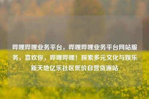 哔哩哔哩业务平台，哔哩哔哩业务平台网站服务	，喜欢你，哔哩哔哩！探索多元文化与娱乐新天地亿乐社区低价自营货源站  第1张