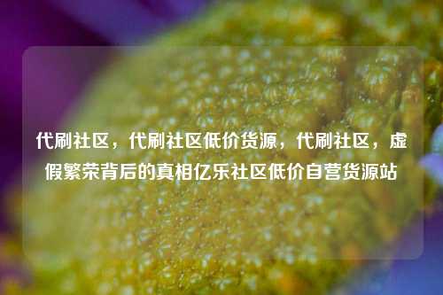 代刷社区，代刷社区低价货源	，代刷社区，虚假繁荣背后的真相亿乐社区低价自营货源站  第1张