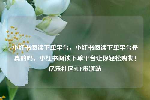 小红书阅读下单平台	，小红书阅读下单平台是真的吗，小红书阅读下单平台让你轻松购物！亿乐社区SUP货源站  第1张