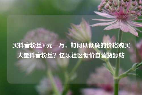 买抖音粉丝10元一万，如何以低廉的价格购买大量抖音粉丝？亿乐社区低价自营货源站  第1张