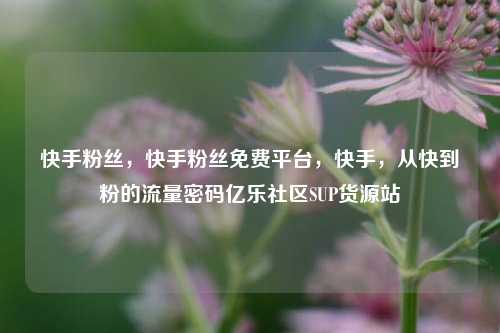 快手粉丝	，快手粉丝免费平台，快手，从快到粉的流量密码亿乐社区SUP货源站  第1张