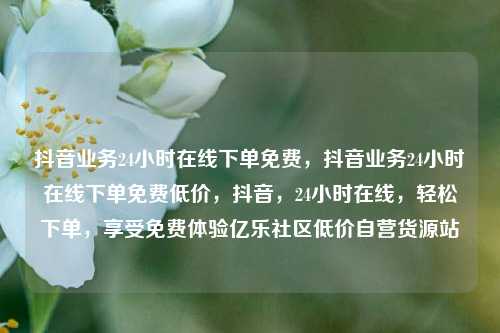 抖音业务24小时在线下单免费，抖音业务24小时在线下单免费低价，抖音	，24小时在线，轻松下单，享受免费体验亿乐社区低价自营货源站  第1张