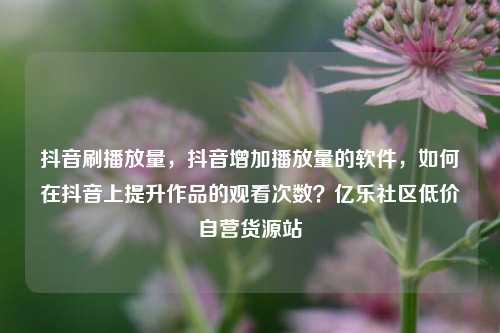 抖音刷播放量，抖音增加播放量的软件，如何在抖音上提升作品的观看次数？亿乐社区低价自营货源站  第1张