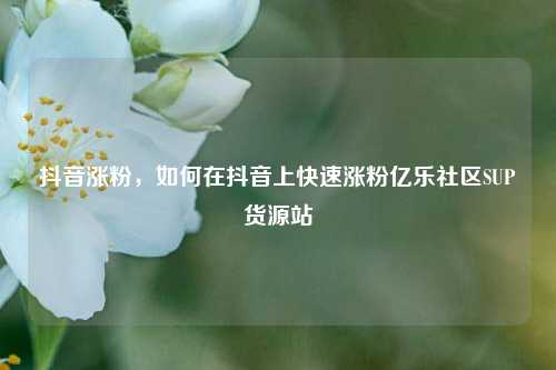 抖音涨粉	，如何在抖音上快速涨粉亿乐社区SUP货源站  第1张